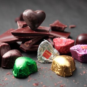 Bite size chocolate hearts