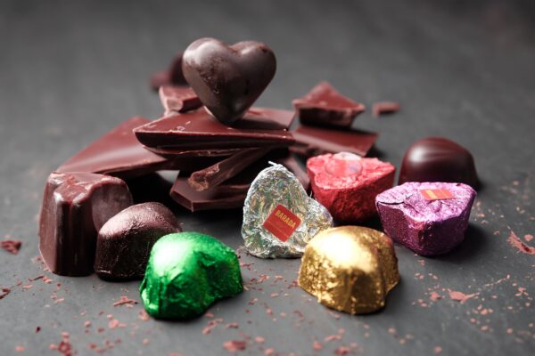 Bite size chocolate hearts