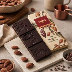 90% dark chocolate almonds Thailand Barada Phuket